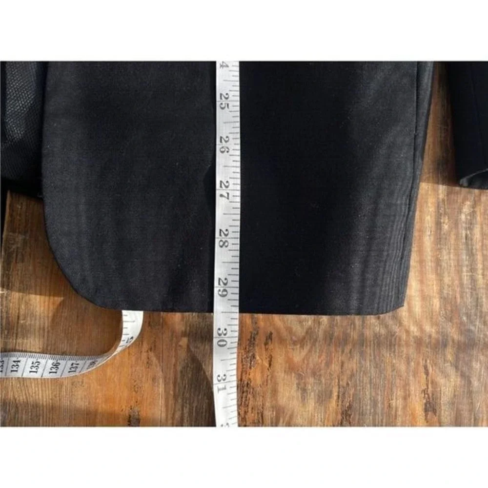 T1 Calvin Klein Tuxedo Blazer Super 100s Wool Peak Lapel Formal Classic Black 18